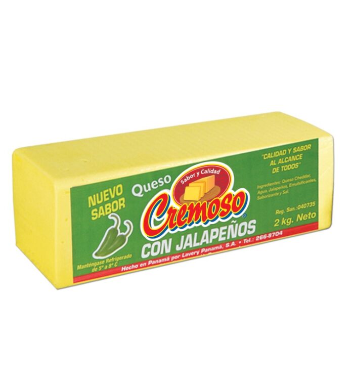 QUESO CREMOSO CON JALAPEÑO | BARRA DE 8/2 k