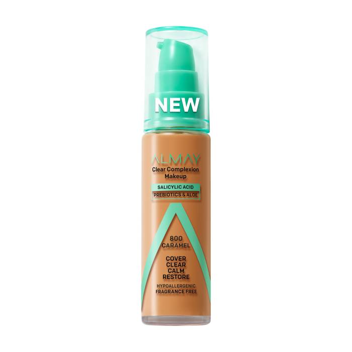 ALMAY CLEAR COMPLEXION CON PREBIÓTICO Y ALOE NATURAL CARAMEL