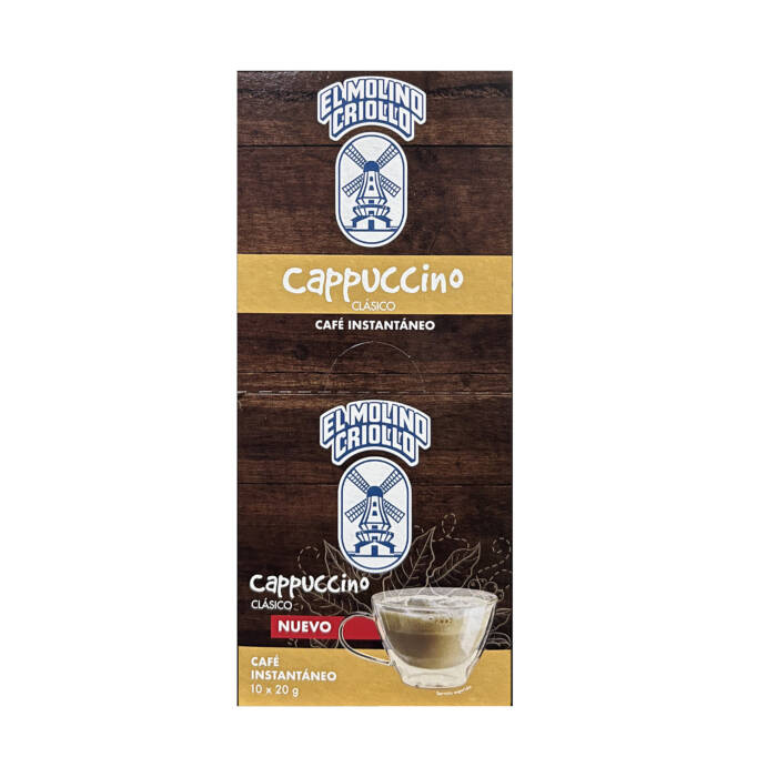 CAPUCCINO - CAFÉ INSTANTÁNEO EL MOLINO CRIOLLO (10 sobres de 20g c/u)